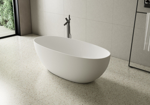 Ванна из искусственного камня Zenon Lago 4000.000.000.000.39670 170х75 отдельностоящая овальная - фото 5